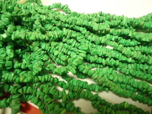 (image for) Green small chunk beads #GG1211